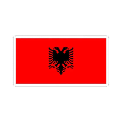 Flag of Albania 2-1 (Albania) STICKER Vinyl Kiss-Cut Decal 4 Inch White - The Sticker Space
