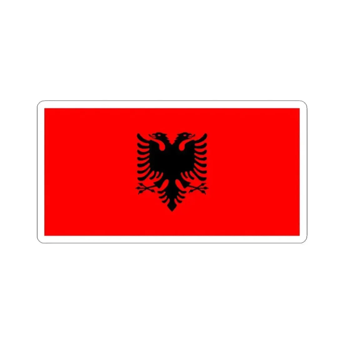Flag of Albania 2-1 (Albania) STICKER Vinyl Kiss-Cut Decal 6 Inch White - The Sticker Space