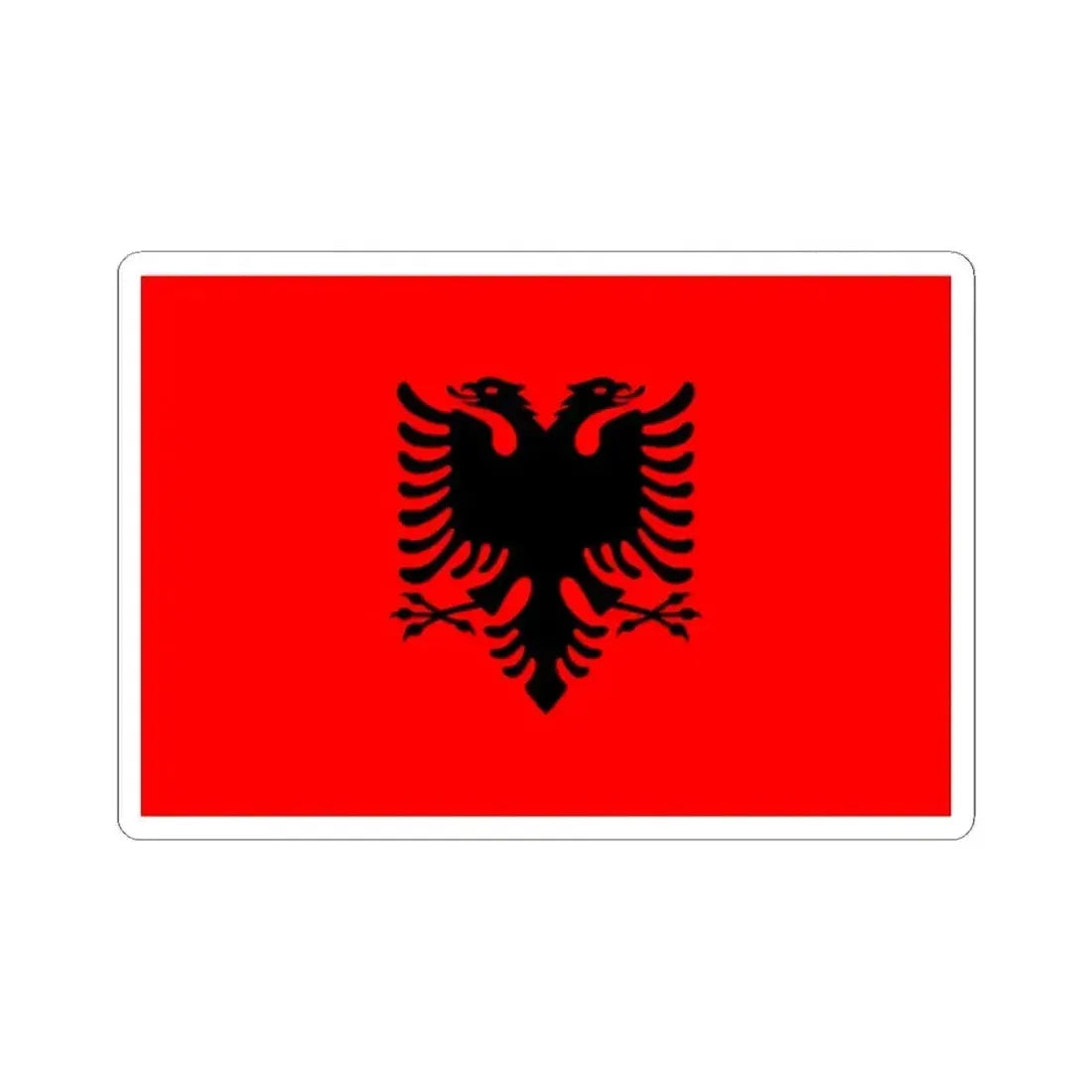 Flag of Albania 3-2 (Albania) STICKER Vinyl Kiss-Cut Decal 2 Inch White - The Sticker Space