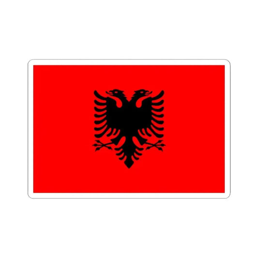 Flag of Albania 3-2 (Albania) STICKER Vinyl Kiss-Cut Decal 2 Inch White - The Sticker Space