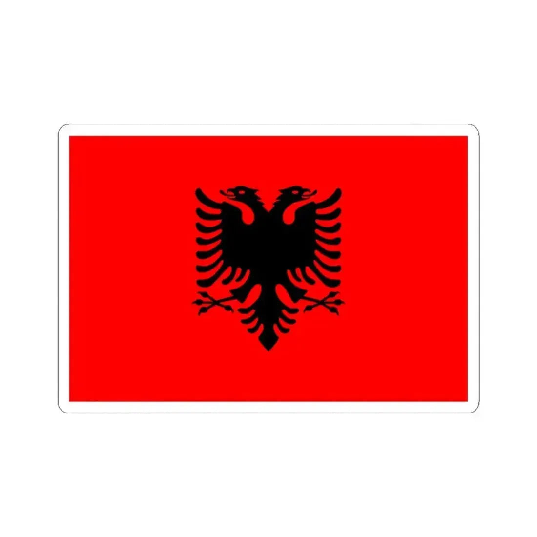 Flag of Albania 3-2 (Albania) STICKER Vinyl Kiss-Cut Decal 3 Inch White - The Sticker Space