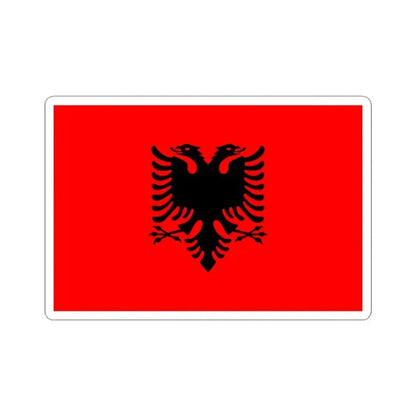 Flag of Albania 3-2 (Albania) STICKER Vinyl Kiss-Cut Decal 3 Inch White - The Sticker Space