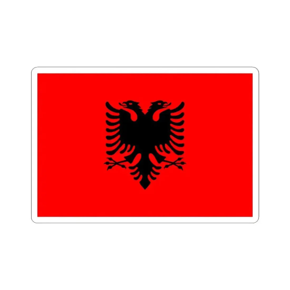 Flag of Albania 3-2 (Albania) STICKER Vinyl Kiss-Cut Decal 4 Inch White - The Sticker Space
