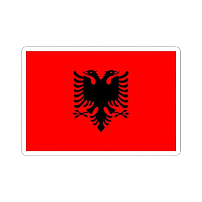 Flag of Albania 3-2 (Albania) STICKER Vinyl Kiss-Cut Decal 4 Inch White - The Sticker Space