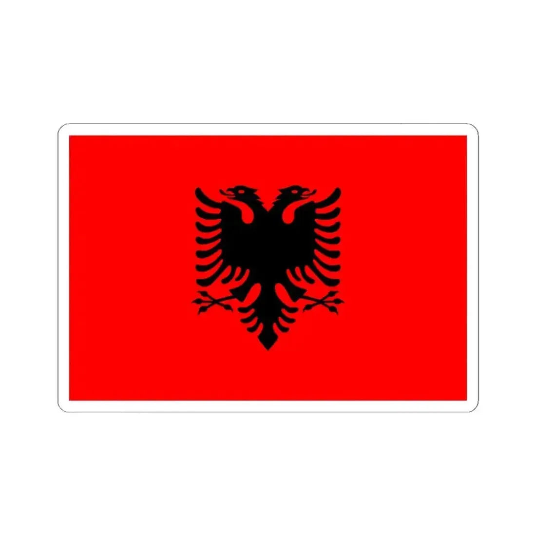 Flag of Albania 3-2 (Albania) STICKER Vinyl Kiss-Cut Decal 6 Inch White - The Sticker Space