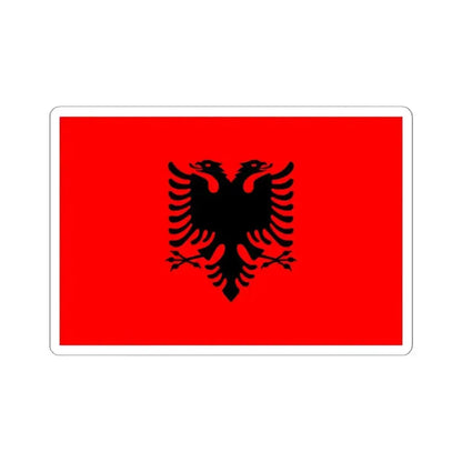 Flag of Albania 3-2 (Albania) STICKER Vinyl Kiss-Cut Decal 6 Inch White - The Sticker Space