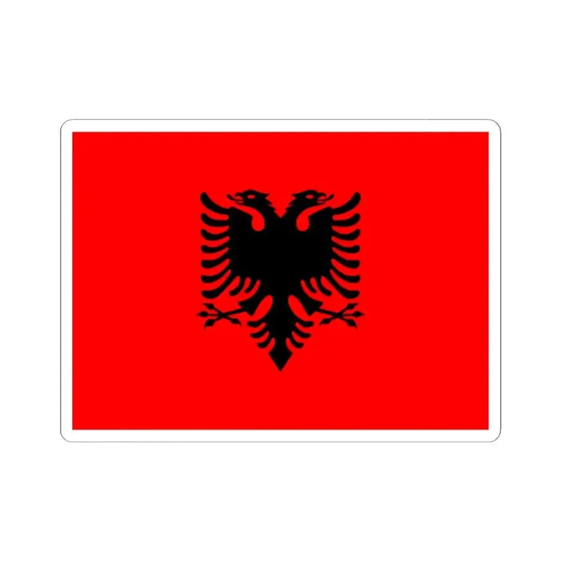 Flag of Albania (Albania) STICKER Vinyl Kiss-Cut Decal 2 Inch White - The Sticker Space