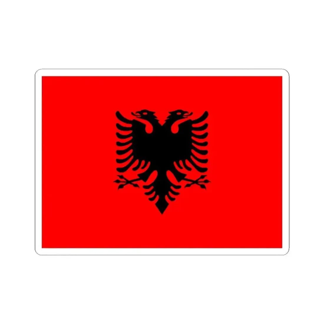 Flag of Albania (Albania) STICKER Vinyl Kiss-Cut Decal 3 Inch White - The Sticker Space