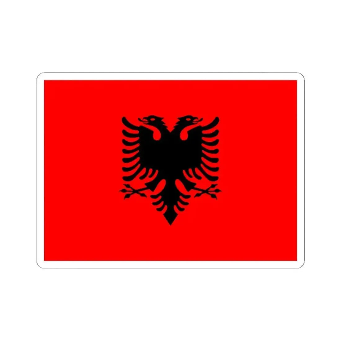 Flag of Albania (Albania) STICKER Vinyl Kiss-Cut Decal 4 Inch White - The Sticker Space