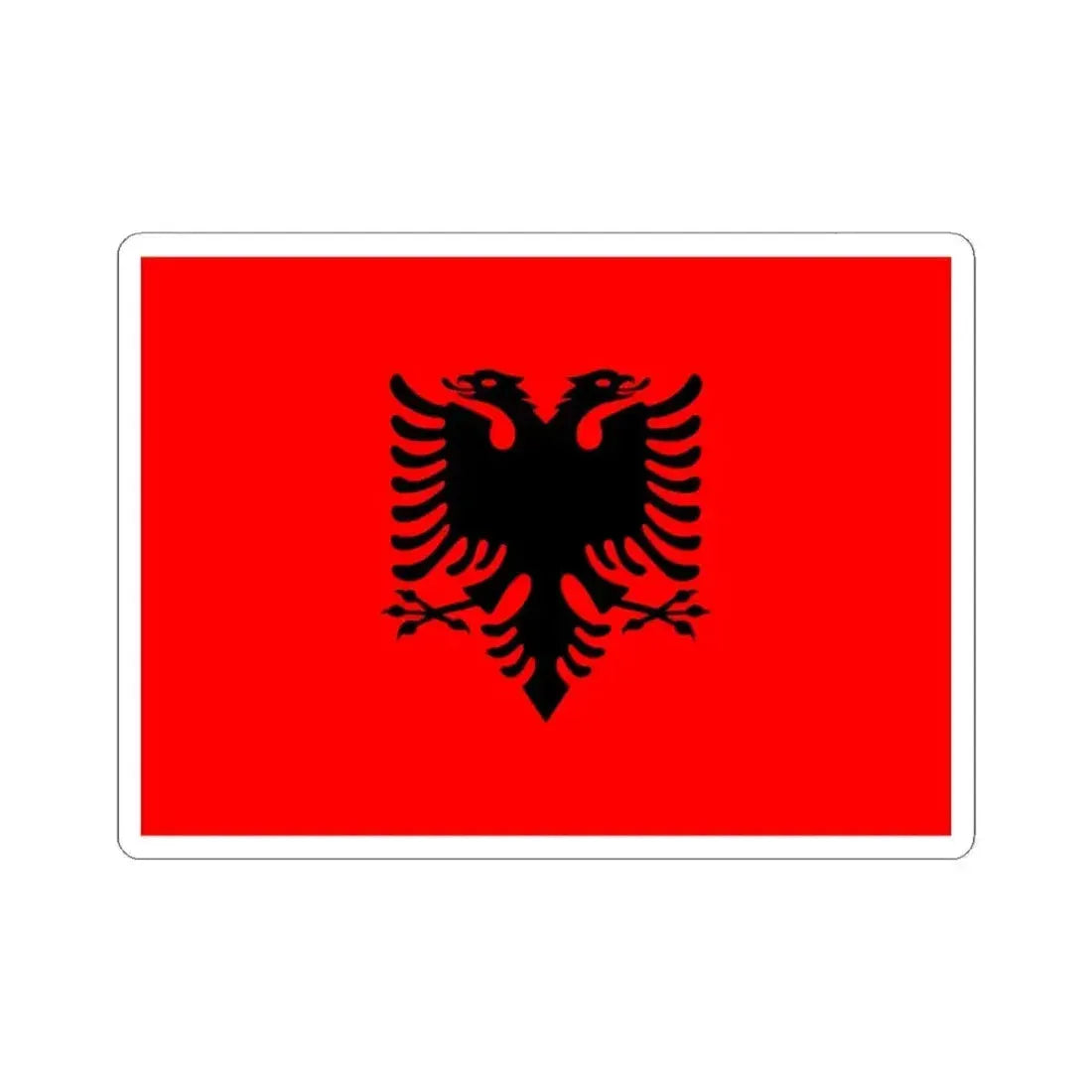 Flag of Albania (Albania) STICKER Vinyl Kiss-Cut Decal 6 Inch White - The Sticker Space