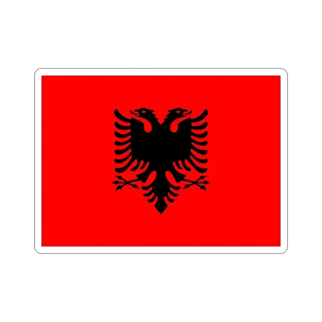 Flag of Albania STICKER Vinyl Die-Cut Decal 4 Inch - The Sticker Space