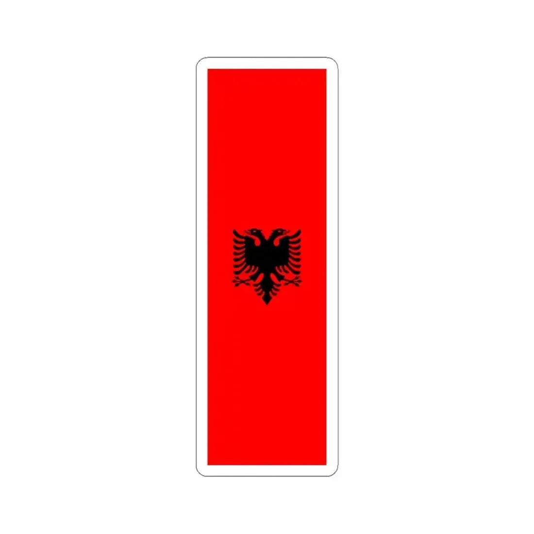 Flag of Albania Vertical (Albania) STICKER Vinyl Kiss-Cut Decal 3 Inch White - The Sticker Space
