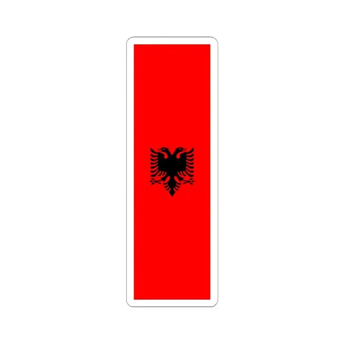 Flag of Albania Vertical (Albania) STICKER Vinyl Kiss-Cut Decal 4 Inch White - The Sticker Space