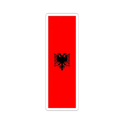 Flag of Albania Vertical (Albania) STICKER Vinyl Kiss-Cut Decal 4 Inch White - The Sticker Space