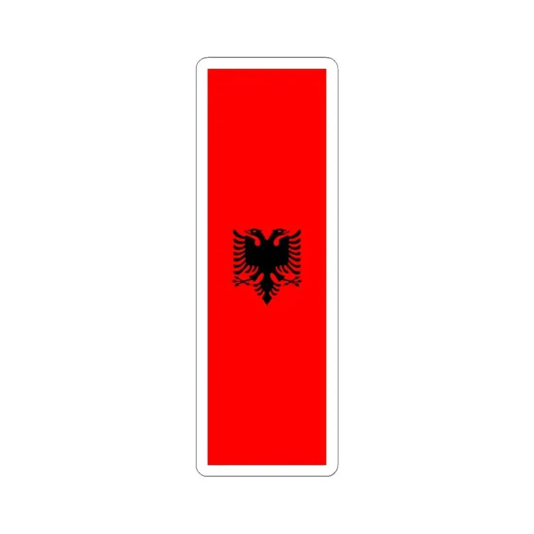 Flag of Albania Vertical (Albania) STICKER Vinyl Kiss-Cut Decal 6 Inch White - The Sticker Space