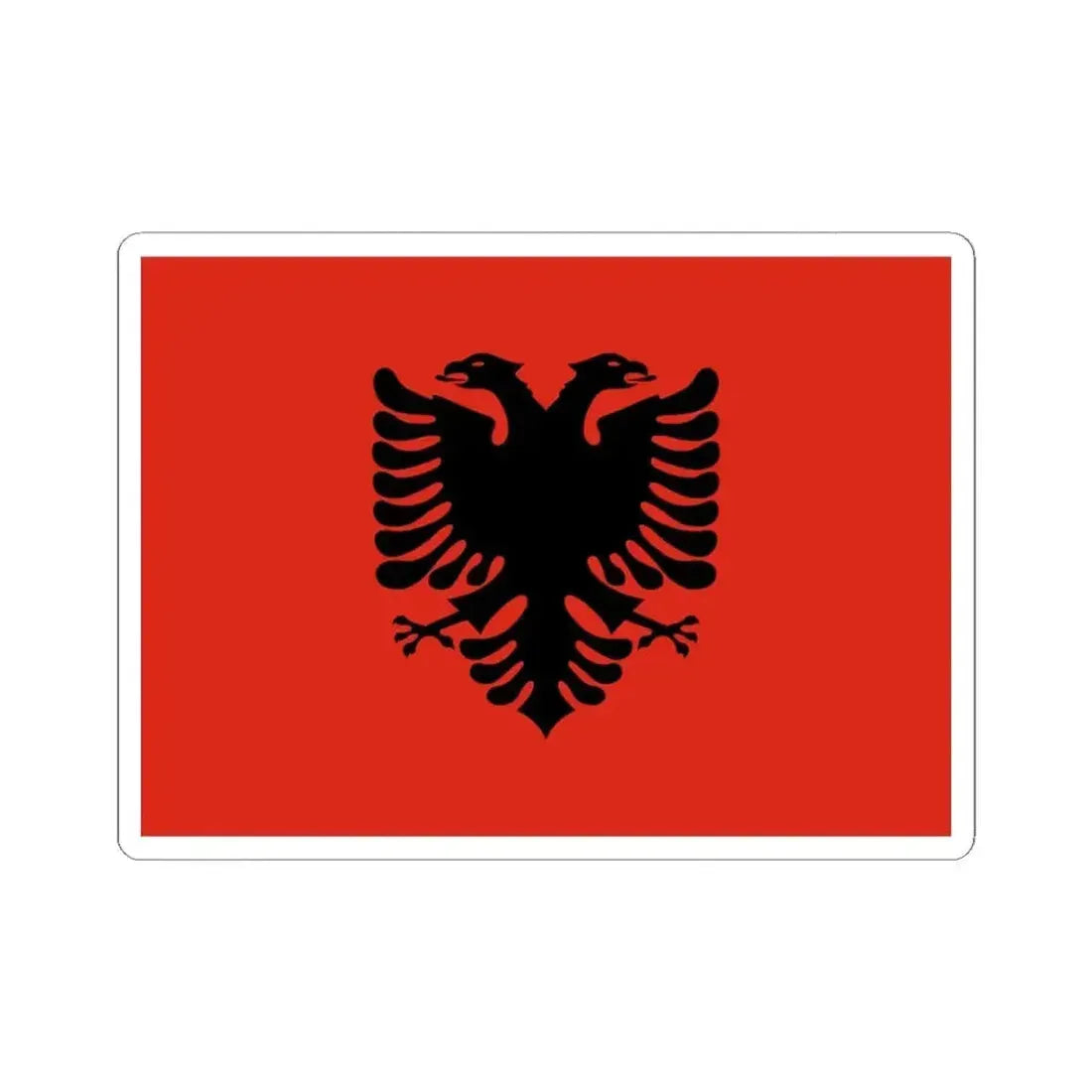 Flag of Albania Vexilla Mundi (Albania) STICKER Vinyl Kiss-Cut Decal 3 Inch White - The Sticker Space