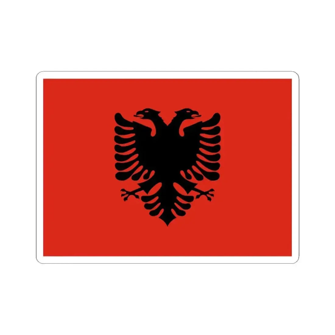 Flag of Albania Vexilla Mundi (Albania) STICKER Vinyl Kiss-Cut Decal 4 Inch White - The Sticker Space