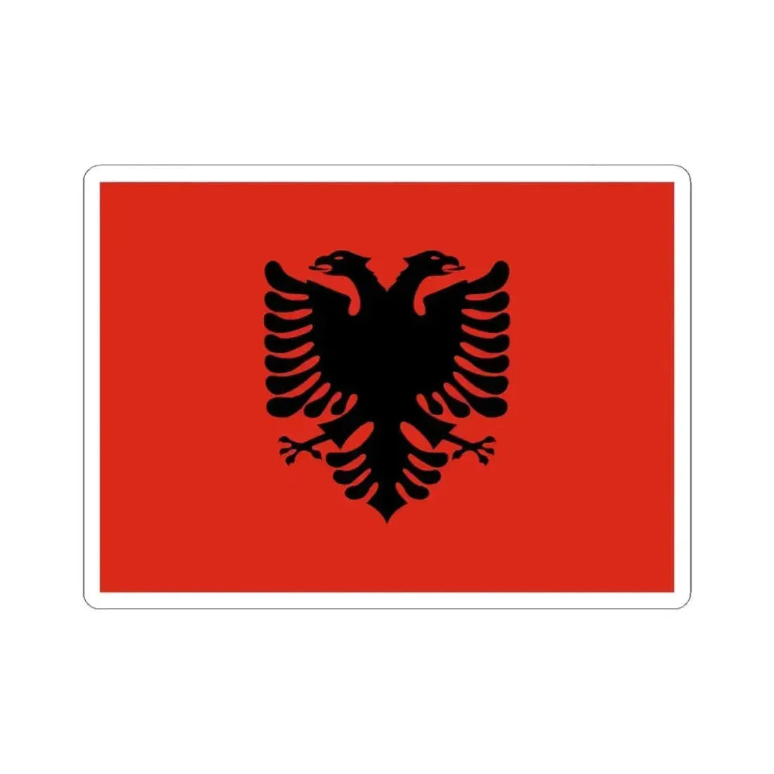 Flag of Albania Vexilla Mundi (Albania) STICKER Vinyl Kiss-Cut Decal 6 Inch White - The Sticker Space