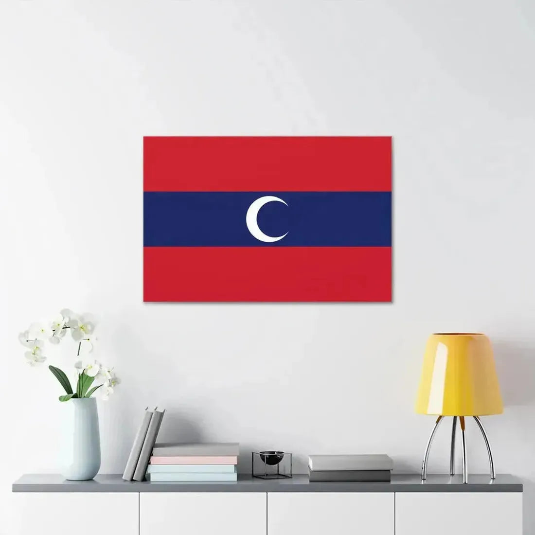 Flag of Albanian Muslims of the first quarter of the 19th century - Canvas Wall Art - The Sticker Space