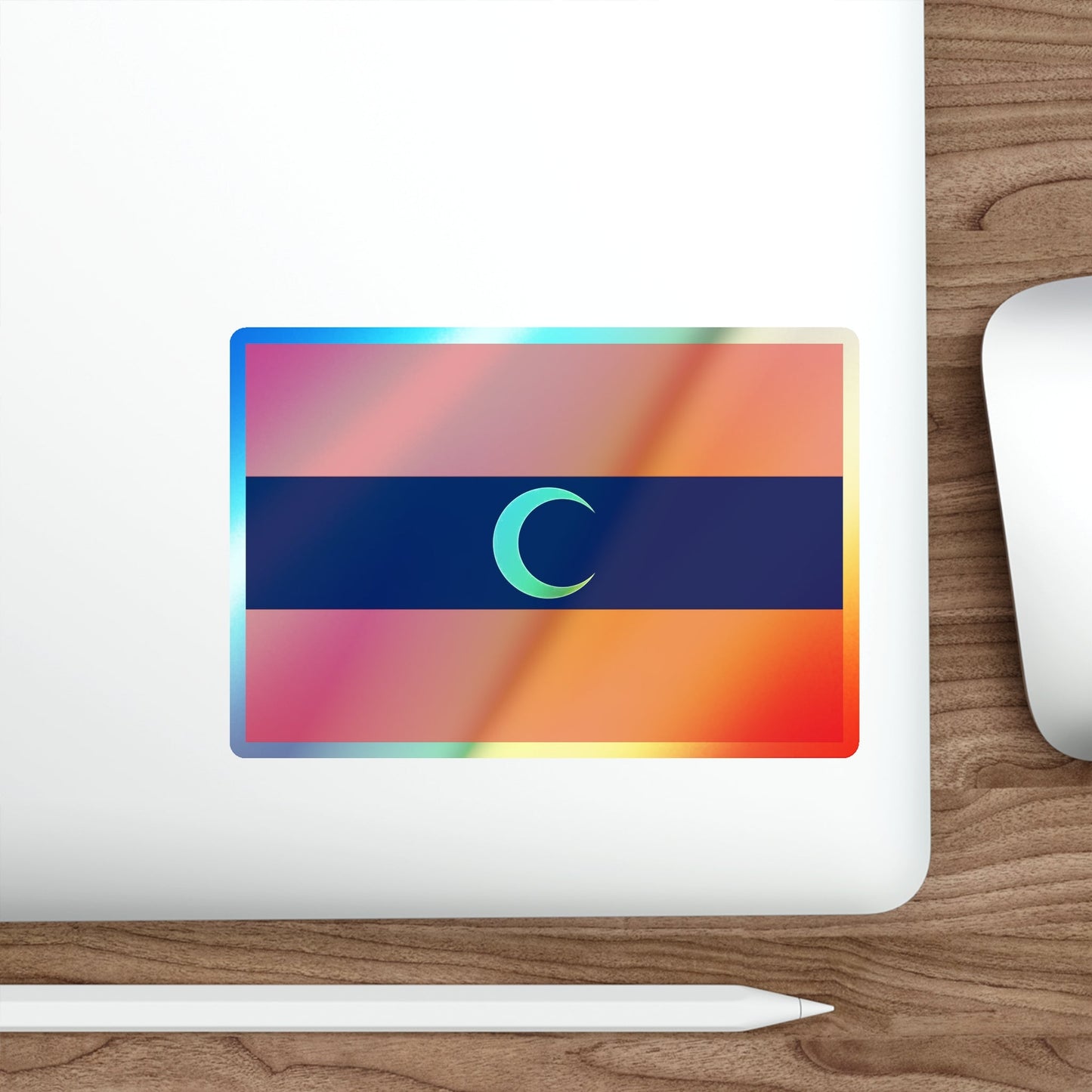 Flag of Albanian Muslims of the first quarter of the 19th century Holographic STICKER Die-Cut Vinyl Decal-The Sticker Space