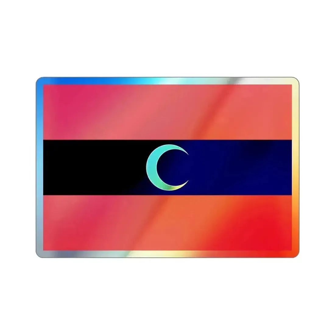 Flag of Albanian Muslims of the first quarter of the 19th century Holographic STICKER Die-Cut Vinyl Decal 6 Inch - The Sticker Space