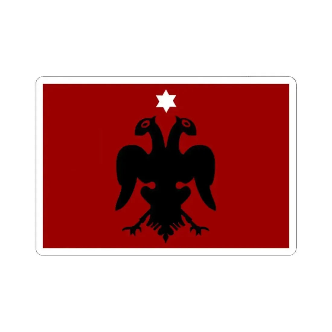 Flag of Albanian Provisional Government Jun-Nov 1912 (Albania) STICKER Vinyl Kiss-Cut Decal 2 Inch White - The Sticker Space