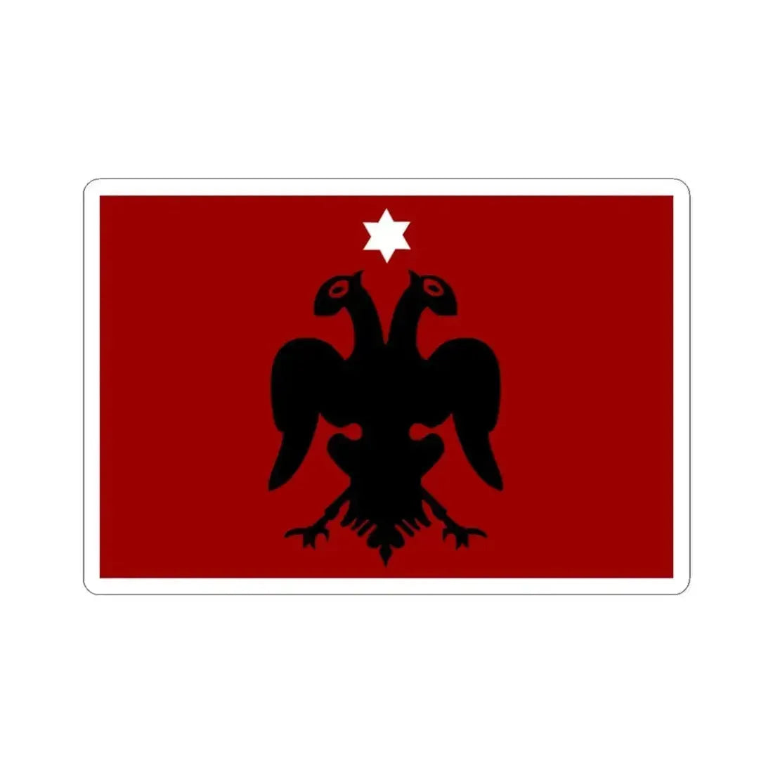 Flag of Albanian Provisional Government Jun-Nov 1912 (Albania) STICKER Vinyl Kiss-Cut Decal 3 Inch White - The Sticker Space