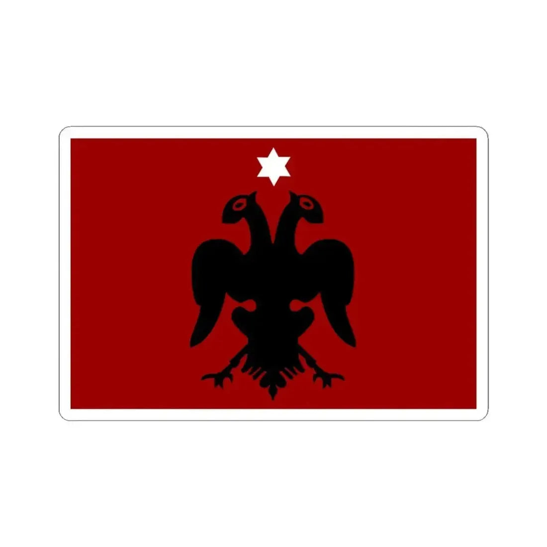 Flag of Albanian Provisional Government Jun-Nov 1912 (Albania) STICKER Vinyl Kiss-Cut Decal 4 Inch White - The Sticker Space