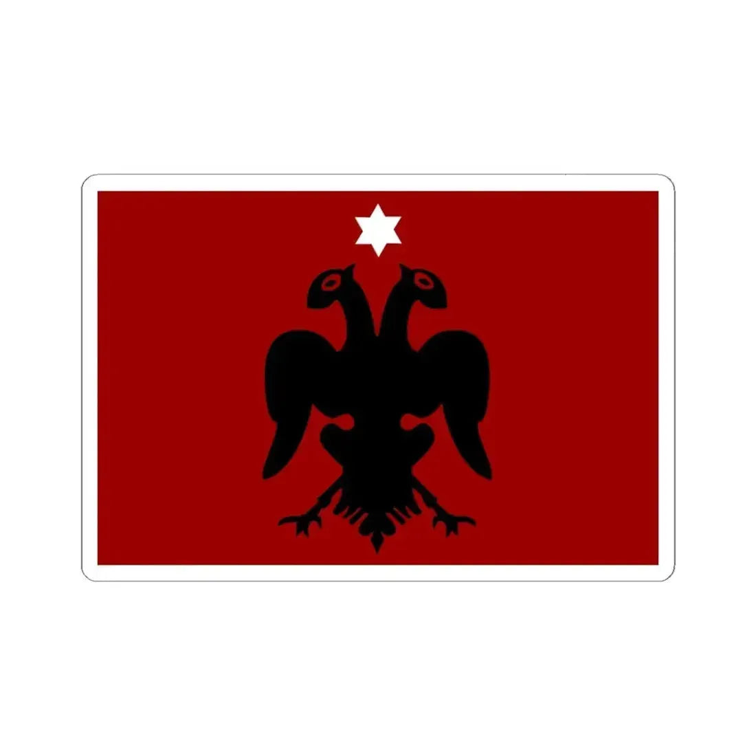 Flag of Albanian Provisional Government Jun-Nov 1912 (Albania) STICKER Vinyl Kiss-Cut Decal 6 Inch White - The Sticker Space