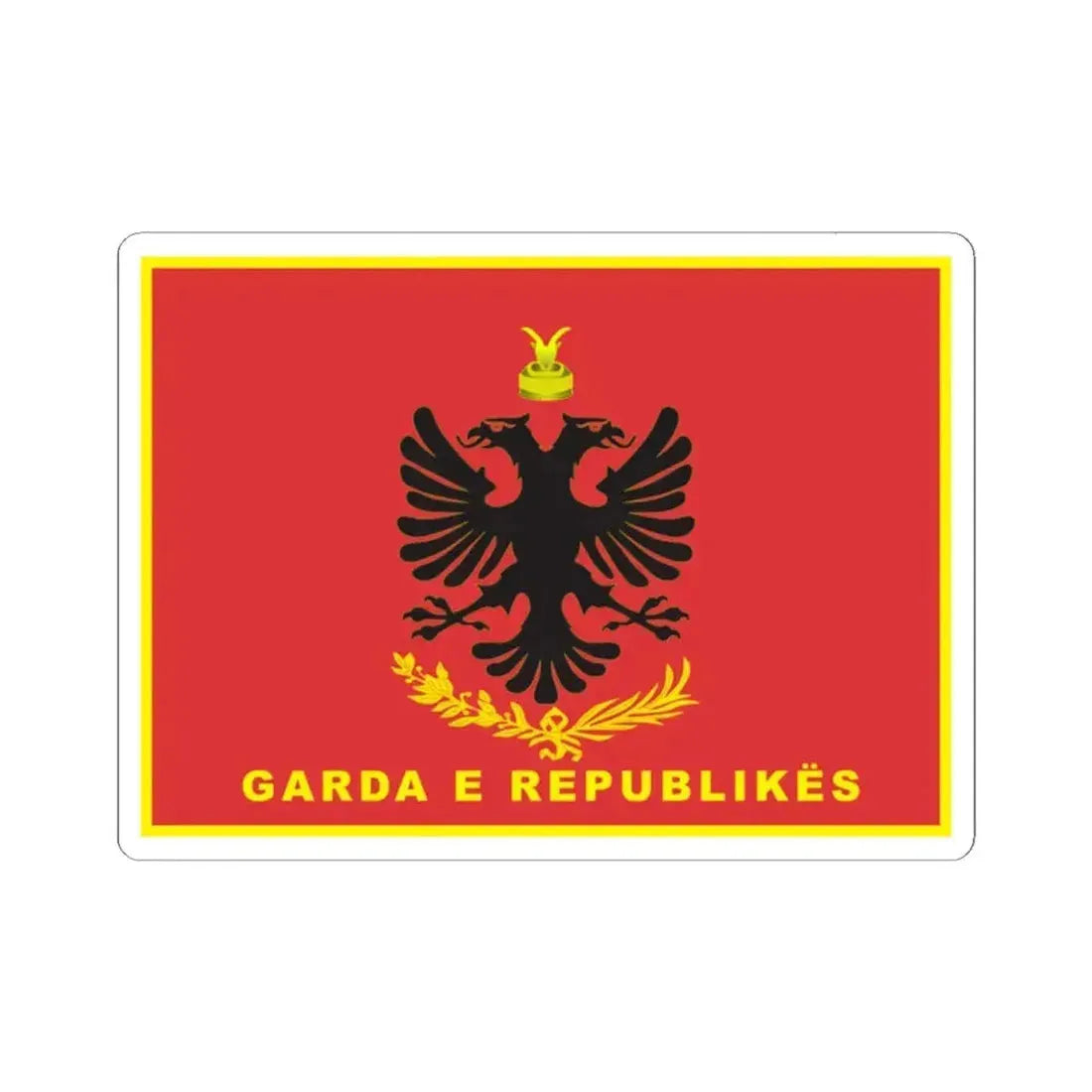 Flag of Albanian Republican Guard (Albania) STICKER Vinyl Kiss-Cut Decal 2 Inch White - The Sticker Space
