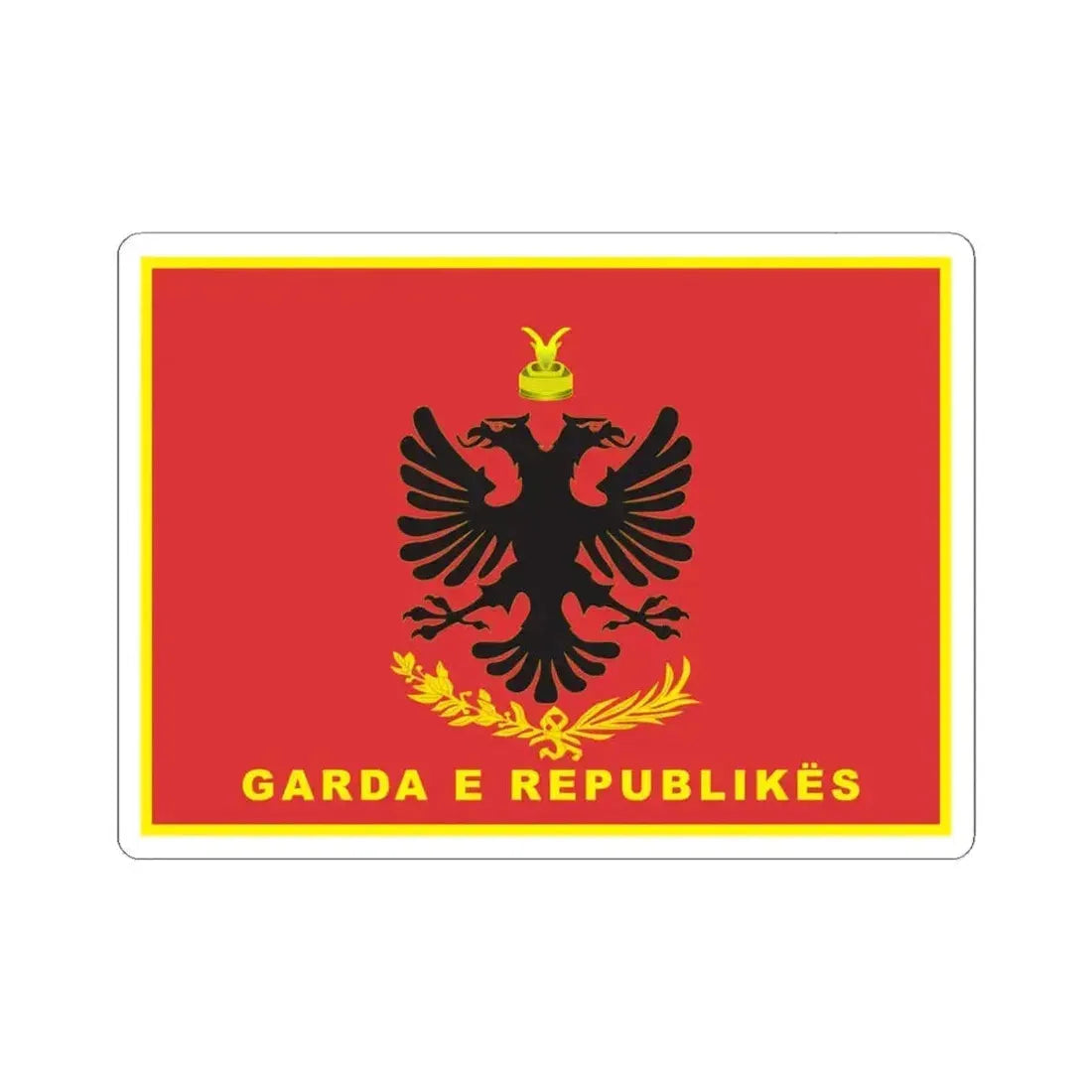 Flag of Albanian Republican Guard (Albania) STICKER Vinyl Kiss-Cut Decal 6 Inch White - The Sticker Space