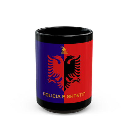 Flag of Albanian State Police - Black Coffee Mug-15oz-The Sticker Space