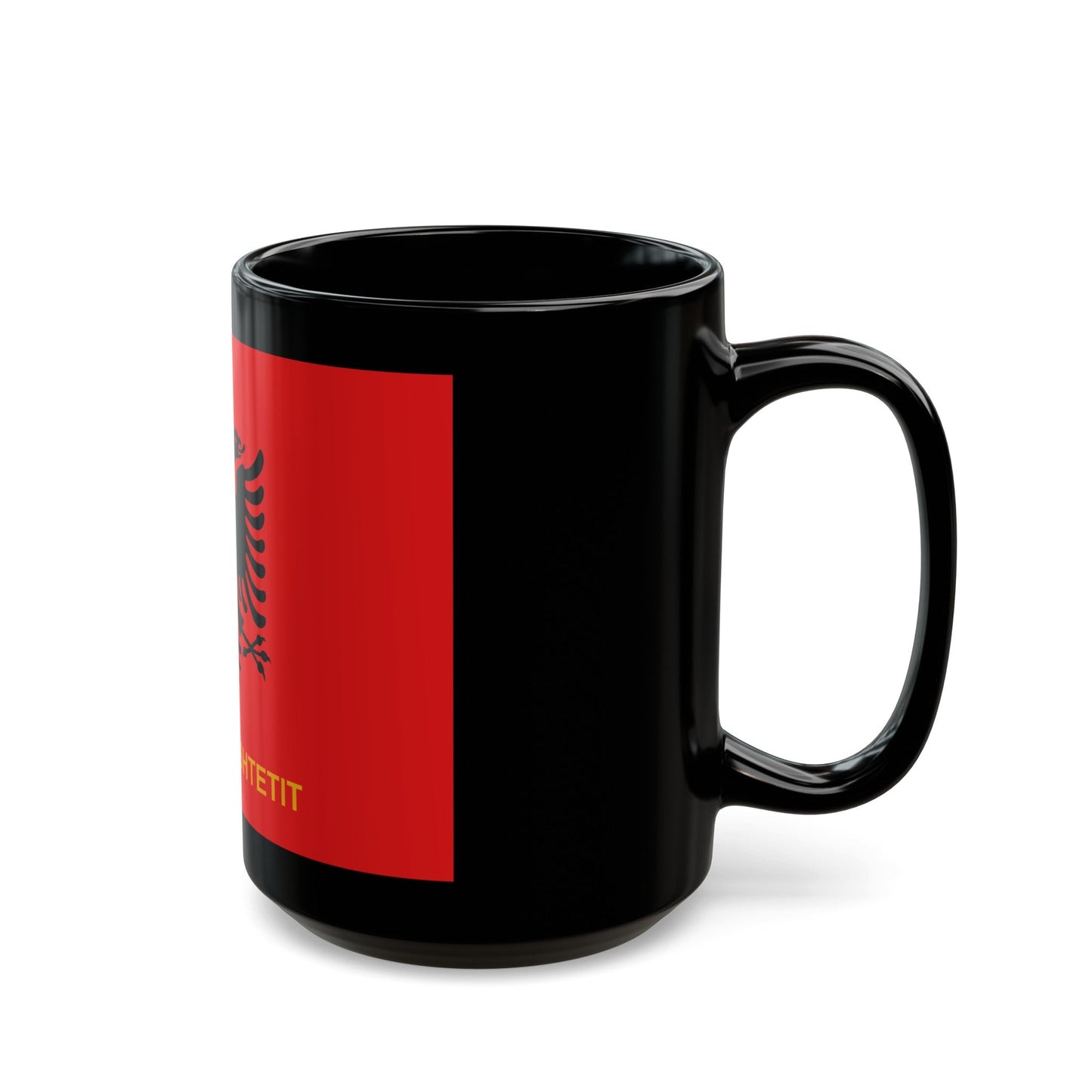 Flag of Albanian State Police - Black Coffee Mug-The Sticker Space