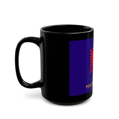 Flag of Albanian State Police - Black Coffee Mug-The Sticker Space