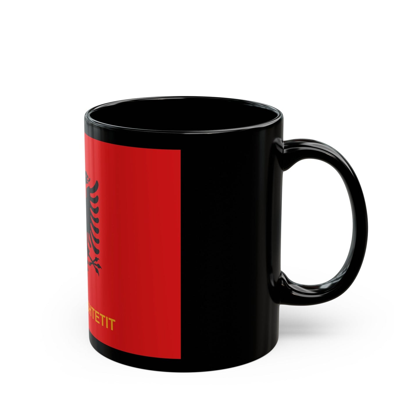 Flag of Albanian State Police - Black Coffee Mug-The Sticker Space