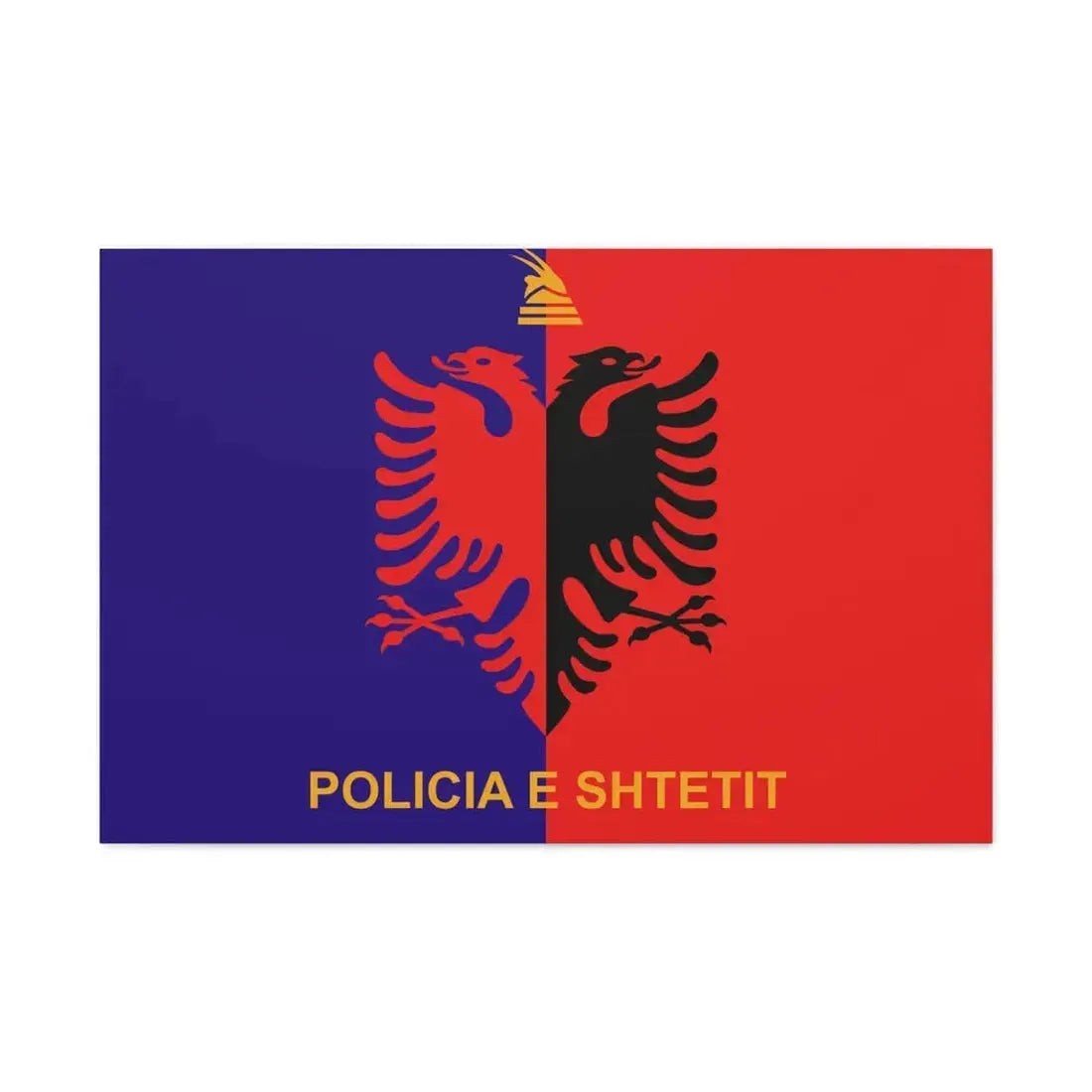 Flag of Albanian State Police - Canvas Wall Art 36" x 24" 1.25" - The Sticker Space