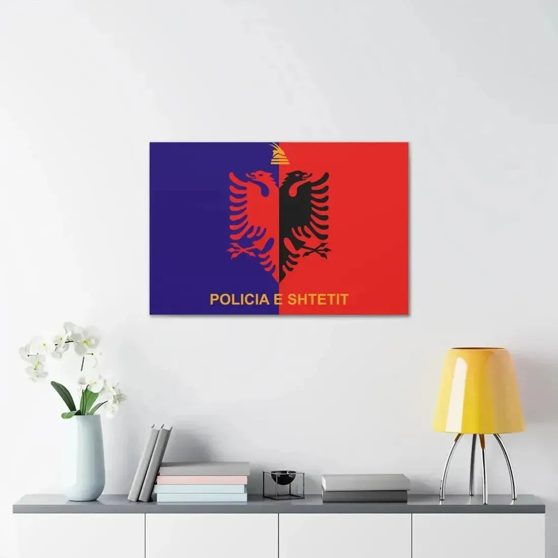 Flag of Albanian State Police - Canvas Wall Art - The Sticker Space