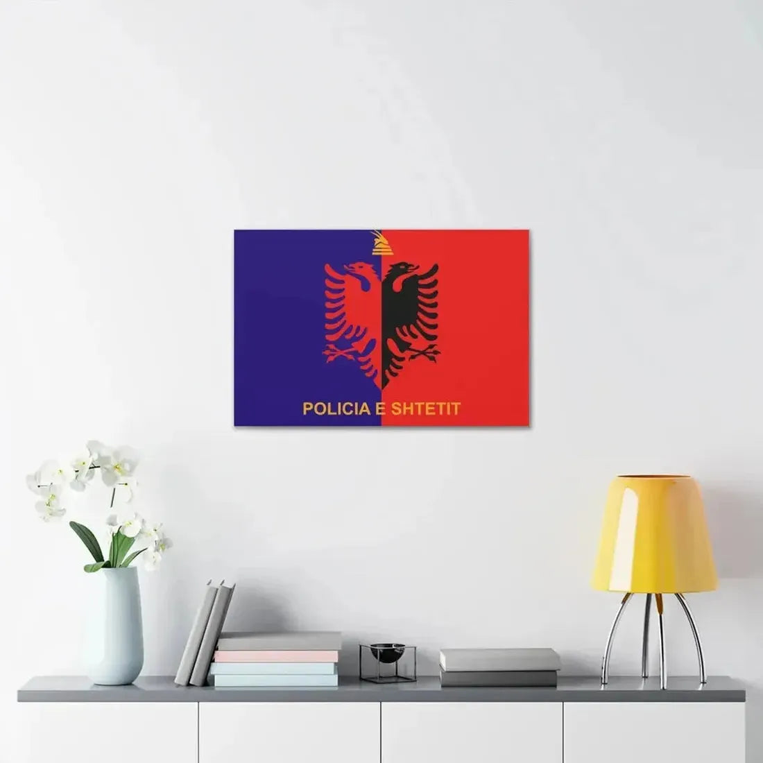 Flag of Albanian State Police - Canvas Wall Art - The Sticker Space