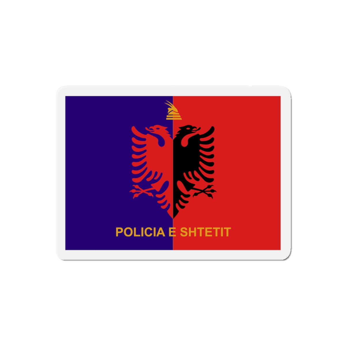 Flag of Albanian State Police - Die-Cut Magnet-4" x 4"-The Sticker Space