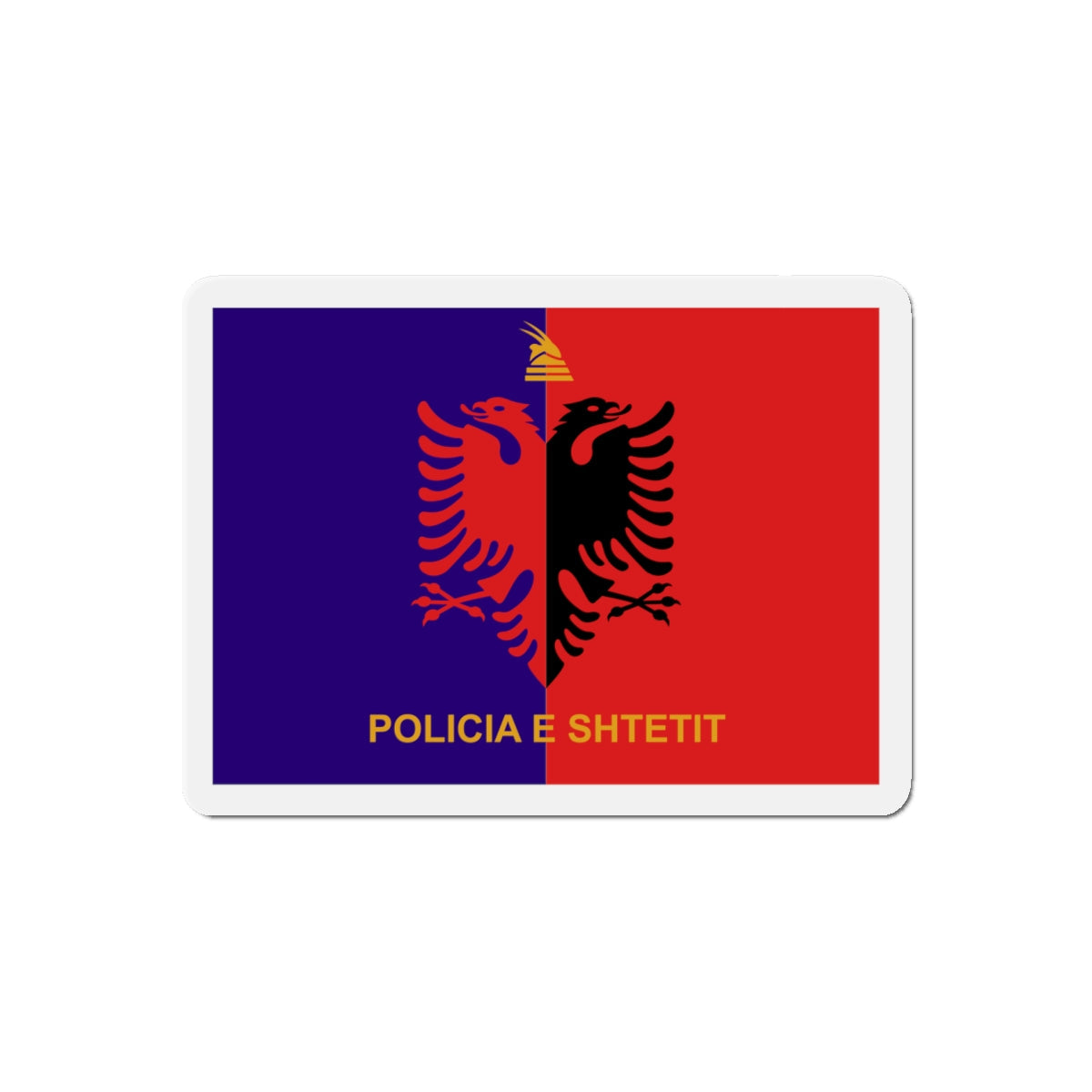 Flag of Albanian State Police - Die-Cut Magnet-5" x 5"-The Sticker Space