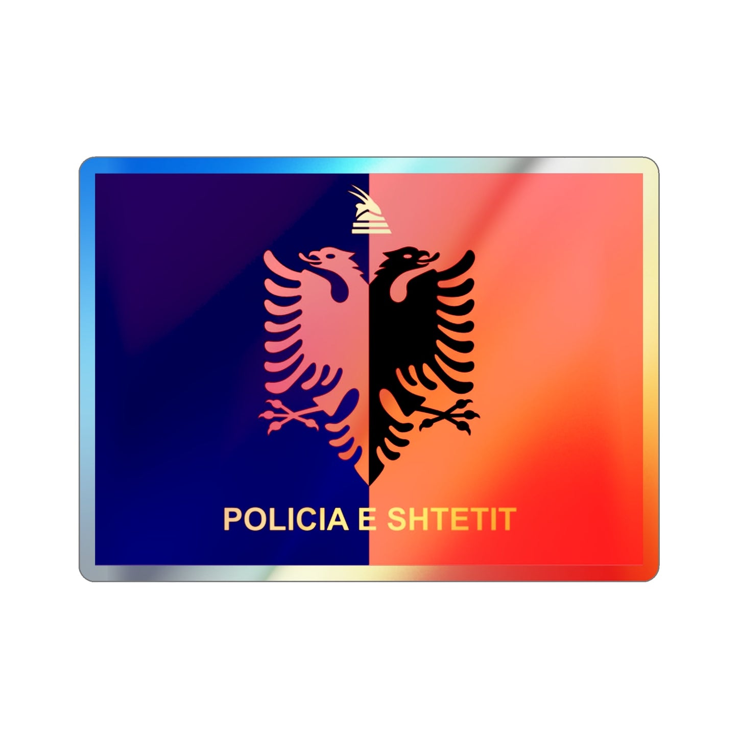 Flag of Albanian State Police Holographic STICKER Die-Cut Vinyl Decal-2 Inch-The Sticker Space