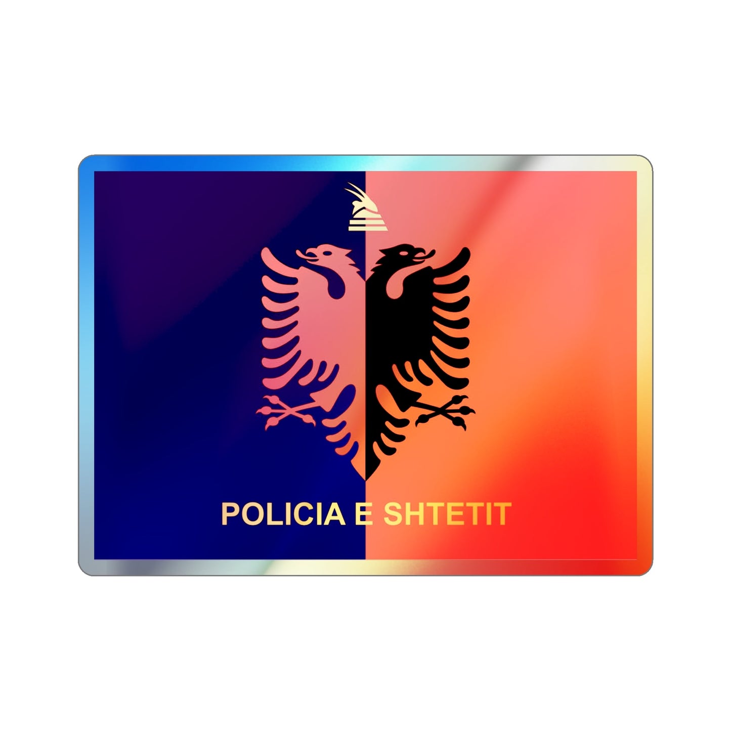 Flag of Albanian State Police Holographic STICKER Die-Cut Vinyl Decal-3 Inch-The Sticker Space