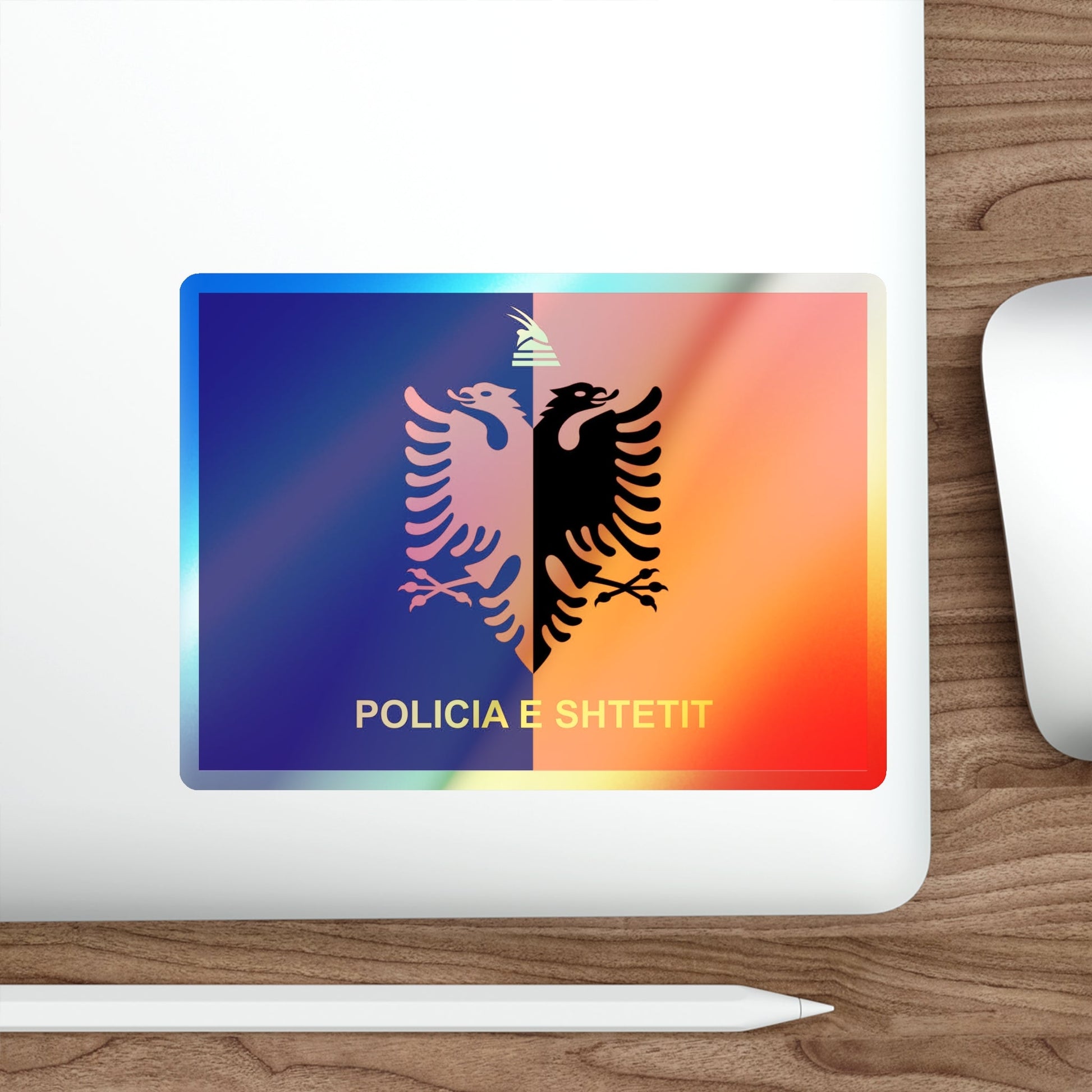 Flag of Albanian State Police Holographic STICKER Die-Cut Vinyl Decal-The Sticker Space