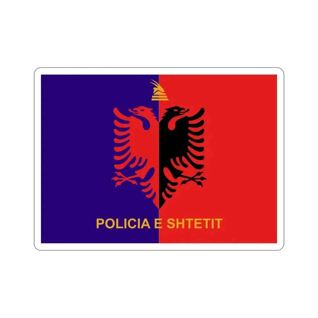 Flag of Albanian State Police STICKER Vinyl Die-Cut Decal 4 Inch - The Sticker Space