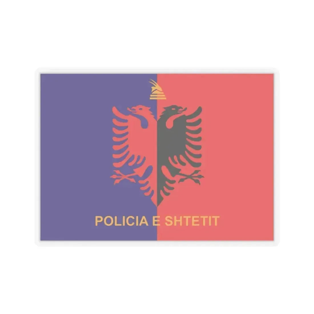 Flag of Albanian State Police - STICKER Vinyl Kiss-Cut Decal 2 Inch Transparent - The Sticker Space