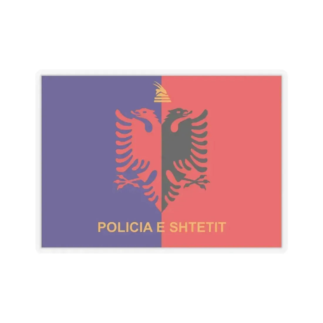 Flag of Albanian State Police - STICKER Vinyl Kiss-Cut Decal 3 Inch Transparent - The Sticker Space