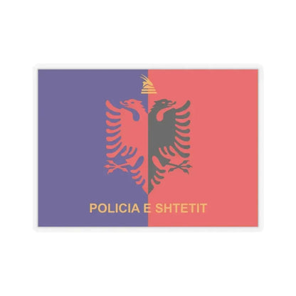 Flag of Albanian State Police - STICKER Vinyl Kiss-Cut Decal 4 Inch Transparent - The Sticker Space