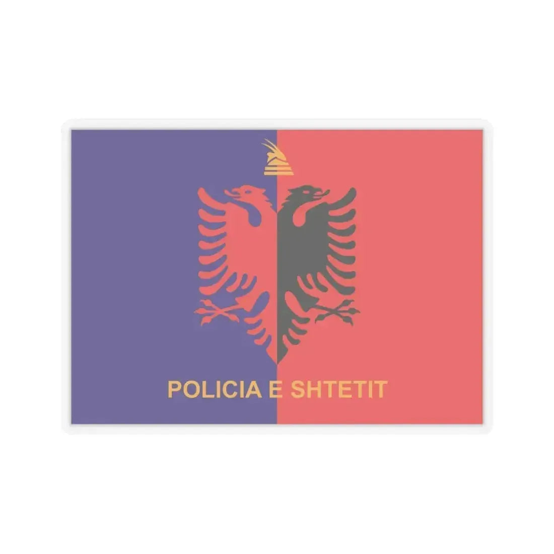 Flag of Albanian State Police - STICKER Vinyl Kiss-Cut Decal 6 Inch Transparent - The Sticker Space