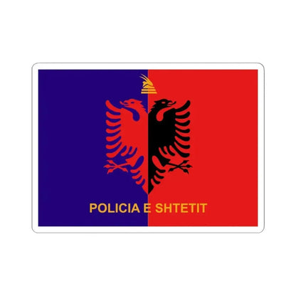 Flag of Albanian State Police - STICKER Vinyl Kiss-Cut Decal 6 Inch White - The Sticker Space