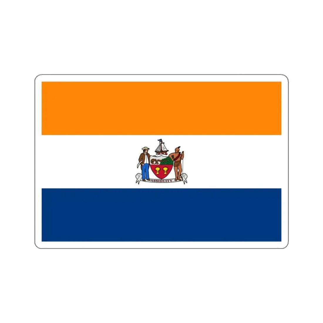 Flag of Albany, New York - STICKER Vinyl Kiss-Cut Decal 4 Inch White - The Sticker Space